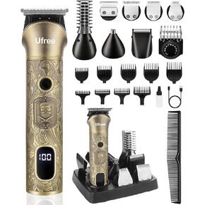 Ufree Beard Trimmer for Men, Electric Razor for Men, Cordless Hair Clipper Shaving Kit for Mustache Body Nose Ear Hair Facial, Adjustable Beard Grooming Kit Birthday Gifts for Men
