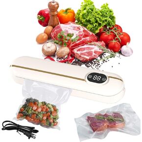 Mini Bag Sealer 11Inch,Mini Heat Sealer,Heating Quick Sealer For Food Bag,Portable Handheld Bag Resealer Machine For Chips and Snacks Bags Freshness (Creamy white)