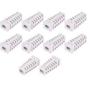 uxcell Strain Relief Boots 25.3mm PVC Cord Protector Cover Sleeve 3.4mmx5.8mm Inner Dia White 15Pcs