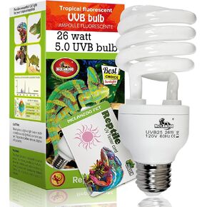 UVA UVB Light Reptile Bulb 10.0 13W Desert UVB Bulb Reptile UVB Light Bulb for Bearded Dragon,Turtle, Snake, Gecko,Lizard Compact Fluorescent Terrarium Lamp with UV Tester Card