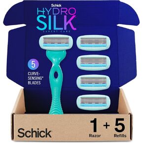 Schick Hydro Silk Sensitive Skin Razor for Women With 5 Moisturizing Razor Blade Refills