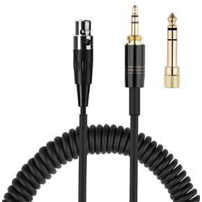 Upgrade K701 Coiled Audio Cable Replacement HiFi Aux Cord Compatible with AKG K240, K240S, K240MK II, Q701, K702, K141, K171, K181, K271s, K271 MKII, M220 Headphones, with 6.35mm (1/4") Adapter