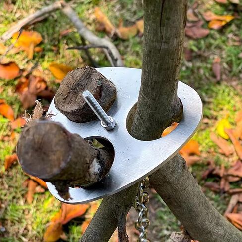 1Pack Camping Tripod Board - Turn Branches Into Camp Fire Tripod,Long Chain Stainless Steel with Chain for Hanging Cookware Portable Camping in Kuwait