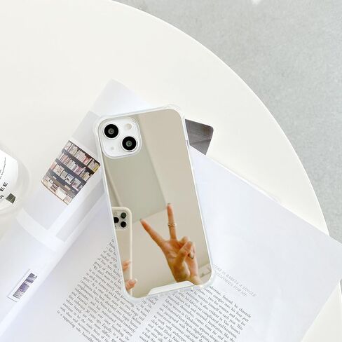 for iPhone 15 Plus Case Mirror Case with [Reinforced Corner] Hard Back+Soft Bumper [Shockproof] Reflective Protective for Girls Woman Touch up Makeup and Back Camera Selfies(Mirror-15Plus) in Saudi Arabia