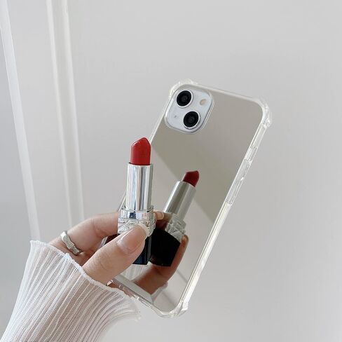 for iPhone 15 Plus Case Mirror Case with [Reinforced Corner] Hard Back+Soft Bumper [Shockproof] Reflective Protective for Girls Woman Touch up Makeup and Back Camera Selfies(Mirror-15Plus) in Saudi Arabia