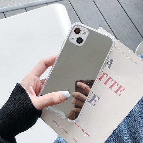 for iPhone 15 Plus Case Mirror Case with [Reinforced Corner] Hard Back+Soft Bumper [Shockproof] Reflective Protective for Girls Woman Touch up Makeup and Back Camera Selfies(Mirror-15Plus) in Saudi Arabia