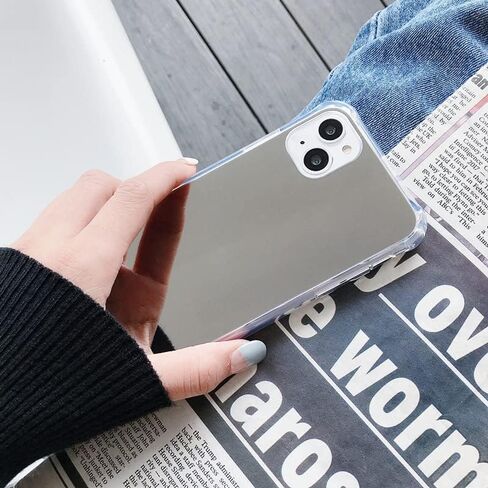 for iPhone 15 Plus Case Mirror Case with [Reinforced Corner] Hard Back+Soft Bumper [Shockproof] Reflective Protective for Girls Woman Touch up Makeup and Back Camera Selfies(Mirror-15Plus) in Saudi Arabia
