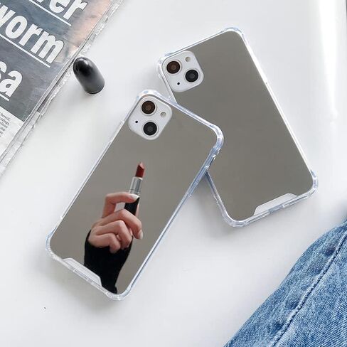 for iPhone 15 Plus Case Mirror Case with [Reinforced Corner] Hard Back+Soft Bumper [Shockproof] Reflective Protective for Girls Woman Touch up Makeup and Back Camera Selfies(Mirror-15Plus) in Saudi Arabia