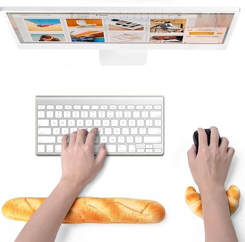 Soft Toast Bread Baguette Shape Anti-Skid Keyboard Wrist Rest Support & Mouse Wrist Support for Office,Computer,Laptop& Mac in Kuwait