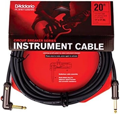 كابل جيتار D'Addario Accessories - سلك جيتار - كابل قاطع الدائرة - مفتاح قطع الإغلاق لكتم الصوت عند تغيير الآلة - 10 أقدام/3.05 متر - أطراف مستقيمة/زاوية قائمة - عبوة واحدة in Kuwait