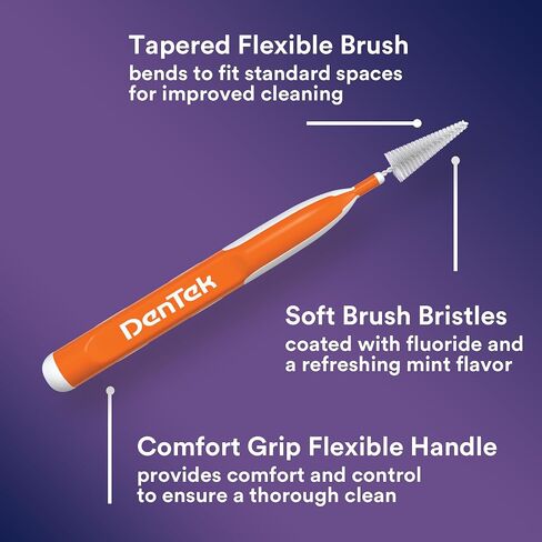 DenTek Easy Brush Advanced Clean Interdental Cleaners, Standard, 10 Count in Saudi Arabia