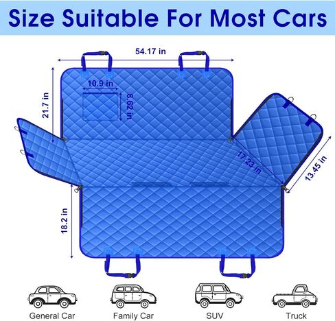 Dog Car Seat Cover, Durable Dog Seat Cover for Back Seat, Waterproof Scratch Proof Nonslip Dog Hammock, Pet Back Seat Covers Pocket for Cars SUVs and Trucks- L, Khaki/Black in Saudi Arabia
