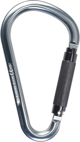 22kN Large Aluminum Auto Locking Ladder Hook, Professional CE Certified Heavy Duty Lightweight Carabiner for Outdoor Tower Climbing, Aerial Work, Rescue, D Ring Clip w/Huge Opening Gate in Saudi Arabia