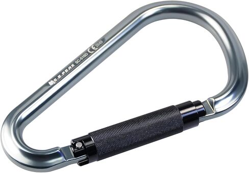 22kN Large Aluminum Auto Locking Ladder Hook, Professional CE Certified Heavy Duty Lightweight Carabiner for Outdoor Tower Climbing, Aerial Work, Rescue, D Ring Clip w/Huge Opening Gate in Saudi Arabia
