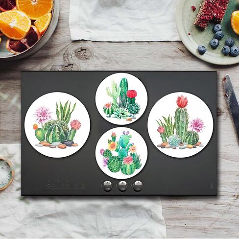 Christmas Art Stove Burner Covers Set of 4,Santa Claus,Deer,Gift Box,Wooden House Stove Top Covers for Gas Burners,Christmas Trees Electric Stove,Metal Gas Stove Burner Kitchen Decor Chrits Gift(Red) in Kuwait