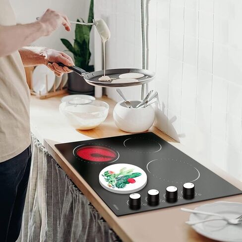 Christmas Art Stove Burner Covers Set of 4,Santa Claus,Deer,Gift Box,Wooden House Stove Top Covers for Gas Burners,Christmas Trees Electric Stove,Metal Gas Stove Burner Kitchen Decor Chrits Gift(Red) in Kuwait