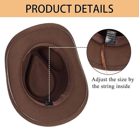 Kid Western Cowboy Hat Felt Cowgirl Fedora Hat with Buckle Belt for Boys Girls 4-8 Years in Kuwait