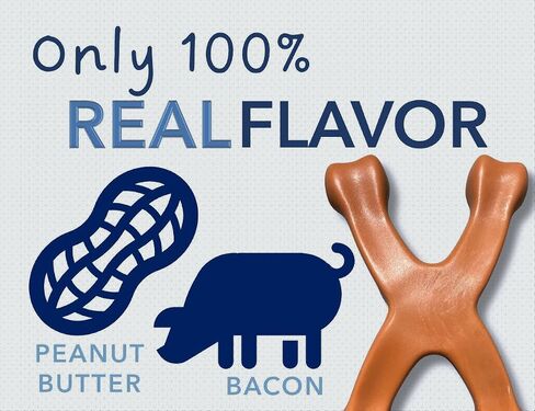 Peanut Butter & Bacon Flavored Dog Chew Toy for Aggressive Chewers - Tough Dog Bone - Heavy Duty and Durable Dog Toy - Nylon Bone Chew Toy for Medium Dogs and Large Dogs in Saudi Arabia