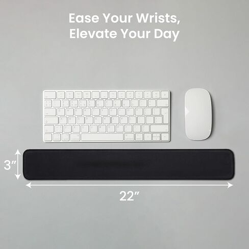 مسند معصم إسفنجي من OTM Essentials مقاس 22 بوصة، قاعدة غير قابلة للانزلاق، جزء خارجي من الليكرا، بطانة داخلية من الرغوة، دعم معصم مثالي، وسادة معصم متينة، ارتفاع 1.5 بوصة × عرض 22 بوصة × عمق 3 بوصة، أسود in Kuwait