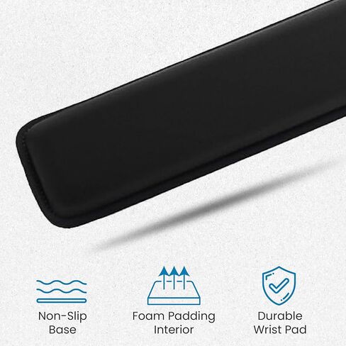 مسند معصم إسفنجي من OTM Essentials مقاس 22 بوصة، قاعدة غير قابلة للانزلاق، جزء خارجي من الليكرا، بطانة داخلية من الرغوة، دعم معصم مثالي، وسادة معصم متينة، ارتفاع 1.5 بوصة × عرض 22 بوصة × عمق 3 بوصة، أسود in Kuwait