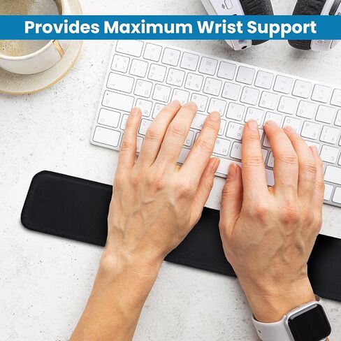 مسند معصم إسفنجي من OTM Essentials مقاس 22 بوصة، قاعدة غير قابلة للانزلاق، جزء خارجي من الليكرا، بطانة داخلية من الرغوة، دعم معصم مثالي، وسادة معصم متينة، ارتفاع 1.5 بوصة × عرض 22 بوصة × عمق 3 بوصة، أسود in Kuwait