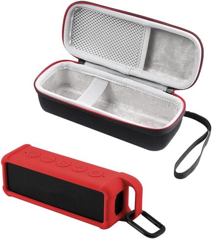 Silicone Cover Skin Travel Hard Carrying Case for Anker Soundcore 2 Portable Bluetooth Speaker (Red) in Saudi Arabia