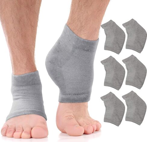 Moisturizing Socks for Mens Cracked Heels - Moisturizer Heel Sleeves to Smooth & Soften Rough Cracked Heels & Dry Feet. Large Aloe Moisturizing Heel Socks with Lotion Infused Gel Socks (XL - 3 Pairs) in Saudi Arabia