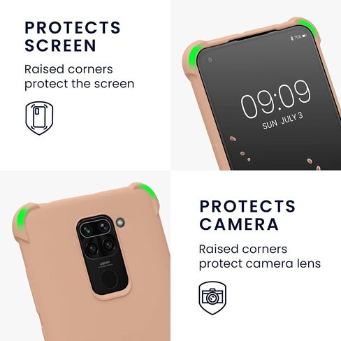 kwmobile Crossbody Case Compatible with Xiaomi Redmi Note 9 Case - TPU Silicone Cover with Strap - Coconut Swirl in Saudi Arabia