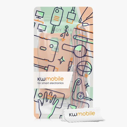kwmobile Crossbody Case Compatible with Xiaomi Redmi Note 9 Case - TPU Silicone Cover with Strap - Coconut Swirl in Saudi Arabia