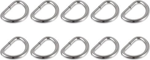 Metal D Rings 50pcs (10mm), Non-Welded D-Shaped Ring Buckles for Hardware DIY Keychains Card Holders Purse, Gold Tone in Saudi Arabia