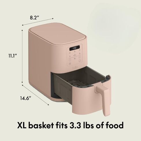 مقلاة هوائية رفيعة سعة 4 كيو تي من بيلا، تناسب أدوات المطبخ في أي مكان، طلاء سيراميك غير لاصق من EverGood، درجة حرارة قابلة للتعديل، 6 خيارات طهي محددة مسبقًا، إيقاف تلقائي لمدة 60 دقيقة مع نغمة مسموعة، سعة 3.3 رطل، حليب الشوفان in Kuwait