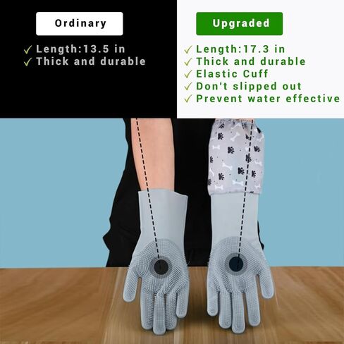 Dog Washing Gloves, Pet Grooming Gloves with Soft Brushes, Bathing and Massaging for Dogs and Cats, Silicone Heat Resistant Cleaning Gloves with High-Density Teeth (Gray) in Saudi Arabia