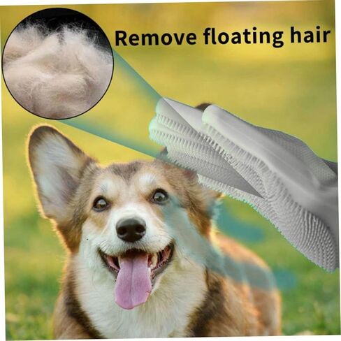 Dog Washing Gloves, Pet Grooming Gloves with Soft Brushes, Bathing and Massaging for Dogs and Cats, Silicone Heat Resistant Cleaning Gloves with High-Density Teeth (Gray) in Saudi Arabia