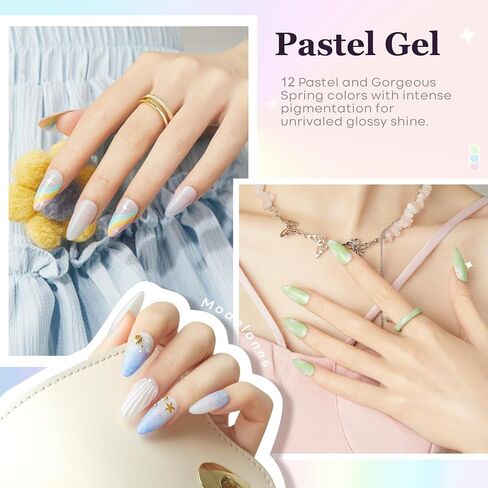 modelones Gel Nail Polish Kit with U V Light 48W Nail Dryer 7 Nude Colors Gel Nail Polish Set, No Wipe Base Top Coat, Nail Primer, Nail Art Decorations, Integrated Manicure Tools Kit,Gift for Women in Saudi Arabia