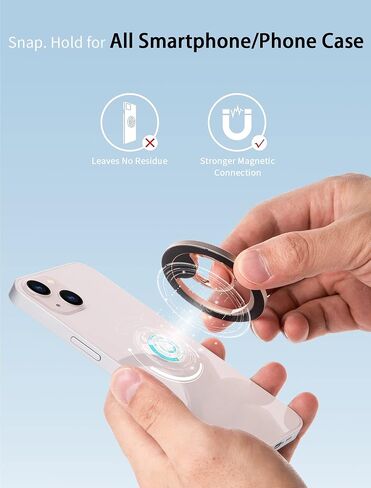 Magnetic Phone Grip (MagGo) Removable Phone Holder Stand Adjustable Finger Ring Grip Compatible with Magsafe for All Smartphone/Case (Rose Gold) in Saudi Arabia