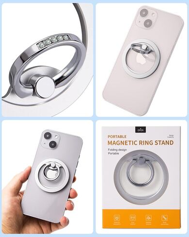 Magnetic Phone Grip (MagGo) Removable Phone Holder Stand Adjustable Finger Ring Grip Compatible with Magsafe for All Smartphone/Case (Rose Gold) in Saudi Arabia