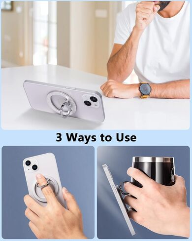 Magnetic Phone Grip (MagGo) Removable Phone Holder Stand Adjustable Finger Ring Grip Compatible with Magsafe for All Smartphone/Case (Rose Gold) in Saudi Arabia