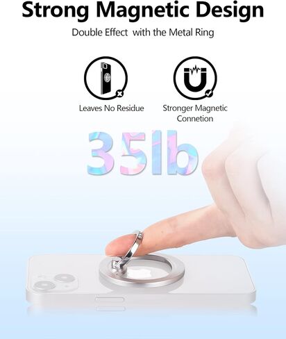 Magnetic Phone Grip (MagGo) Removable Phone Holder Stand Adjustable Finger Ring Grip Compatible with Magsafe for All Smartphone/Case (Rose Gold) in Saudi Arabia