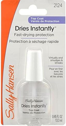 Sally Hansen Dries Instantly Top Coat Nail Polish for Women, No Fade, 0.45 Fl Oz, Fast Drying Nail Color Protection, Resists Smudging, Chipping, and Fading in Saudi Arabia