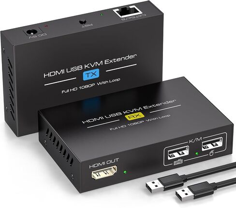 394ft/120M HDMI KVM USB موسع عبر إيثرنت 1080P HDMI وموسع USB للتحكم عن بعد في إشارات HDMI وأجهزة USB مع وظيفة الحلقة in Saudi Arabia