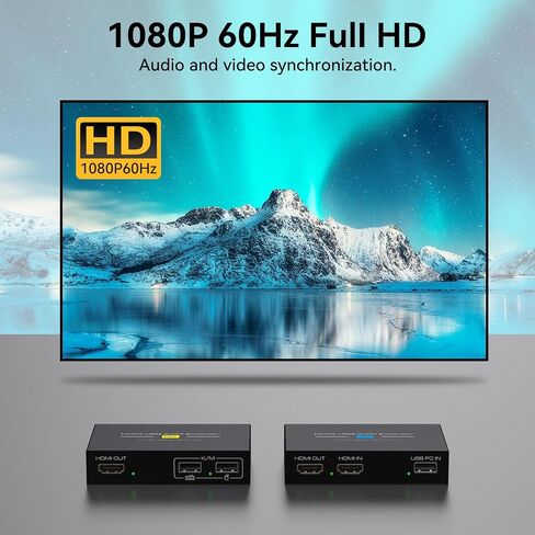 394ft/120M HDMI KVM USB موسع عبر إيثرنت 1080P HDMI وموسع USB للتحكم عن بعد في إشارات HDMI وأجهزة USB مع وظيفة الحلقة in Saudi Arabia