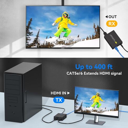 394ft/120M HDMI KVM USB موسع عبر إيثرنت 1080P HDMI وموسع USB للتحكم عن بعد في إشارات HDMI وأجهزة USB مع وظيفة الحلقة in Saudi Arabia