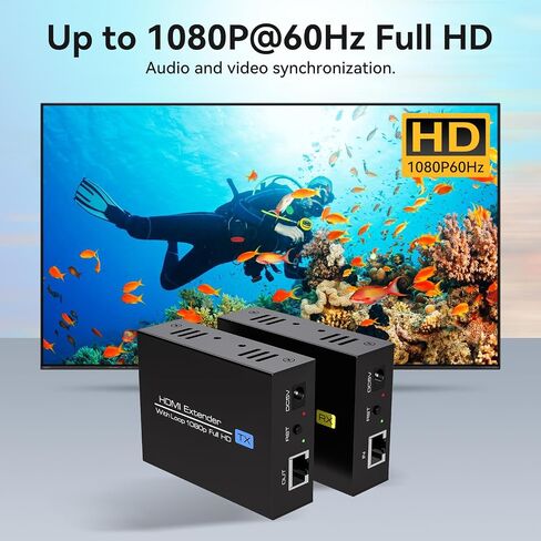 394ft/120M HDMI KVM USB موسع عبر إيثرنت 1080P HDMI وموسع USB للتحكم عن بعد في إشارات HDMI وأجهزة USB مع وظيفة الحلقة in Saudi Arabia