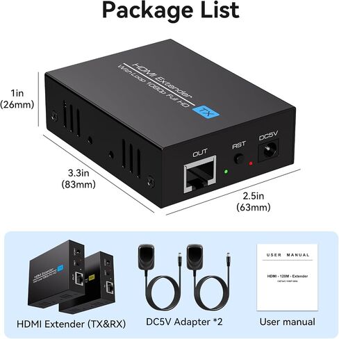394ft/120M HDMI KVM USB موسع عبر إيثرنت 1080P HDMI وموسع USB للتحكم عن بعد في إشارات HDMI وأجهزة USB مع وظيفة الحلقة in Saudi Arabia