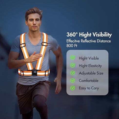 LemonBest سترة عاكسة - 2 حزمة تشغيل سترة عاكسة سترة عاكسة مرنة قابلة للتعديل مع أشرطة السلامة حزام عاكس في الهواء الطلق رؤية عالية للجري والركض وركوب الدراجات والمشي in Kuwait