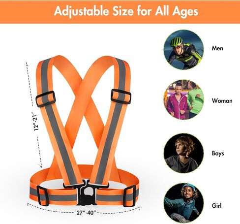 LemonBest سترة عاكسة - 2 حزمة تشغيل سترة عاكسة سترة عاكسة مرنة قابلة للتعديل مع أشرطة السلامة حزام عاكس في الهواء الطلق رؤية عالية للجري والركض وركوب الدراجات والمشي in Kuwait