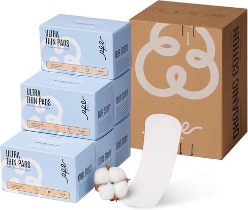 100% Organic Long Panty Liners for Women Long, Ultra Thin Cotton Cover, Long Pantiliners, Light Absorbency, Unscented Barely There Pantie Liners, Individually Wrapped (Long Liner, Size 2, 96ct) in Saudi Arabia