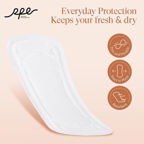100% Organic Long Panty Liners for Women Long, Ultra Thin Cotton Cover, Long Pantiliners, Light Absorbency, Unscented Barely There Pantie Liners, Individually Wrapped (Long Liner, Size 2, 96ct) in Saudi Arabia
