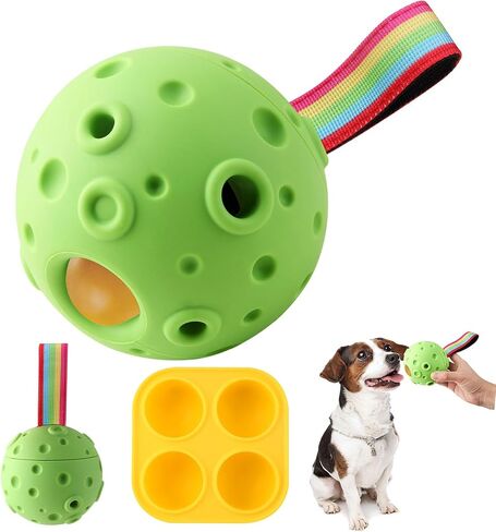 Rensh Dog Chew Toys, Treat Dispensing Dog Toys for Refillable Homemade Freezable Food to Keep Them Busy, Durable Puzzle Toys to Reduce Anxiety, Interactive Dog Toys with Silicone Tray Mold (Brown) in Saudi Arabia