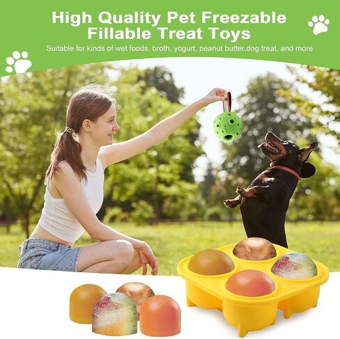 Rensh Dog Chew Toys, Treat Dispensing Dog Toys for Refillable Homemade Freezable Food to Keep Them Busy, Durable Puzzle Toys to Reduce Anxiety, Interactive Dog Toys with Silicone Tray Mold (Brown) in Saudi Arabia